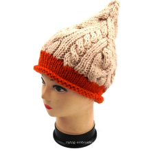 Diseño de moda hecha a mano de punto Cono patrón de invierno sombrero cálido Beanie